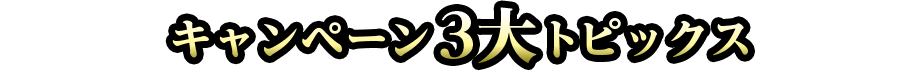 キャンペーン3大トピックス
